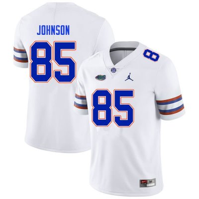 Men's Florida Gators #85 Kevin Johnson NCAA Nike White Authentic Stitched College Football Jersey FGG8262GB